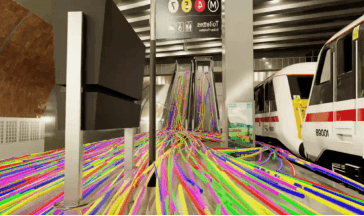 Passenger flow simulation through a train station