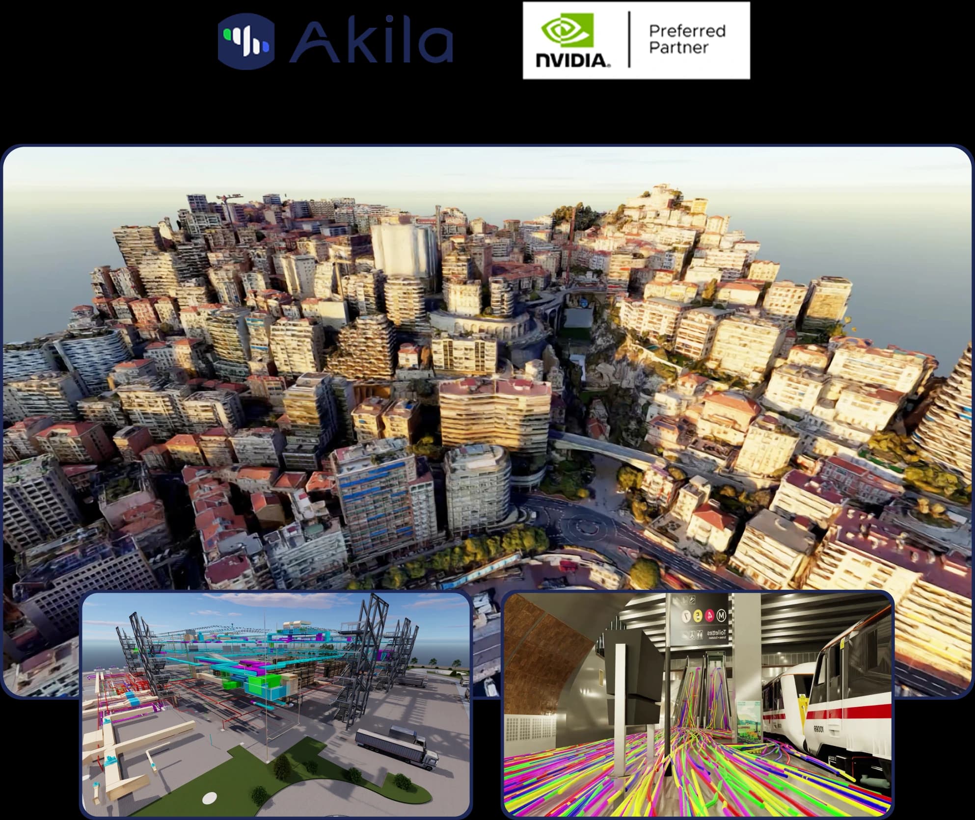 Akila and NVIDIA Preferred Partner: a digital city model, connected infrastructure, and a station simulation