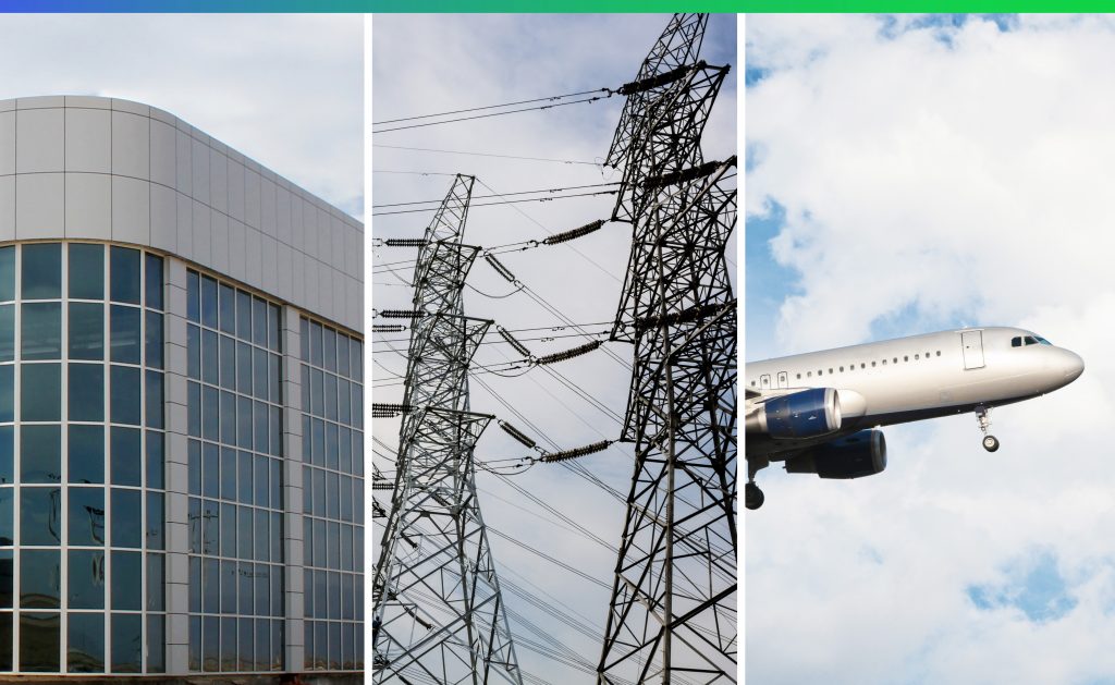 Building, electric grid, and airplane scope emissions